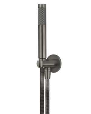 Meir Round Hand Shower on Fixed Bracket, Champagne Finish - SKU: MZ08-R-PVDGM