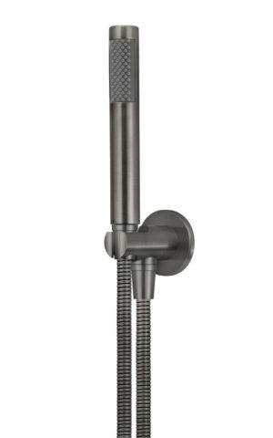 Meir Round Hand Shower on Fixed Bracket, Champagne Finish - SKU: MZ08-R-PVDGM