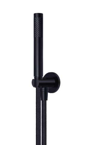 Meir Round Hand Shower on Fixed Bracket, Matte Black Finish - SKU: MZ08-R