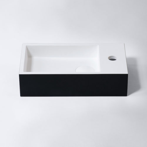 Eight Quarters Oxford Collection, wall hung, basin, white and black, one taphole