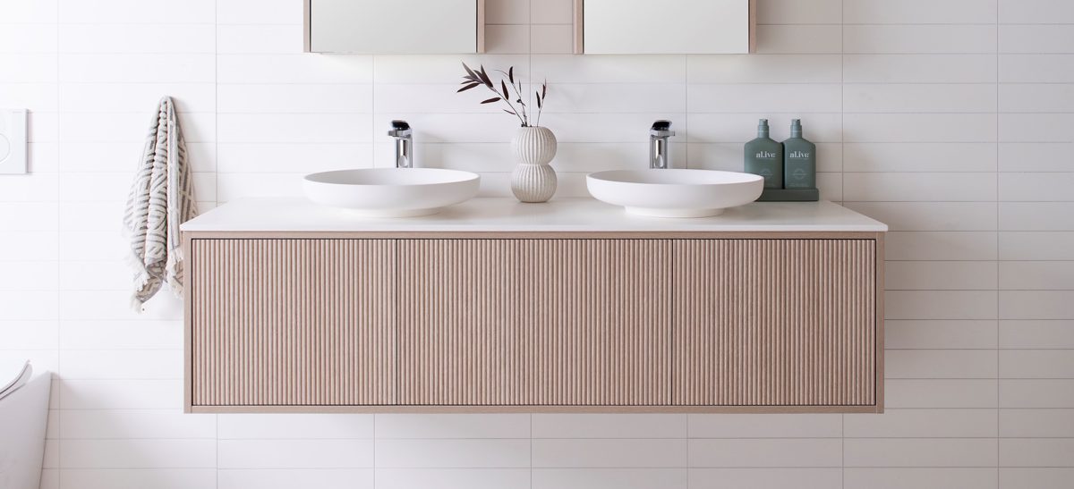 ADP Clifton wall hung vanity, coastal oak finish