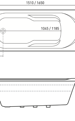 Decina Prezzo Inset Bath tech drawing