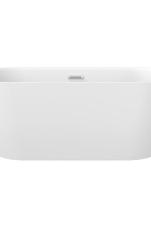 Decina 'Valentina' freestanding bath, matte white with overflow