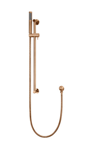 Meir round shower on rail column - PVD Lustre Bronze finish