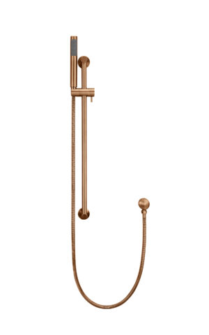 Meir round shower on rail column - PVD Lustre Bronze finish