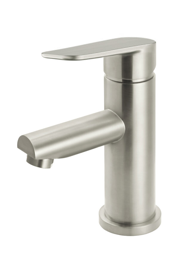 Meir round basin mixer tap in PVD Brushed Nickel finish