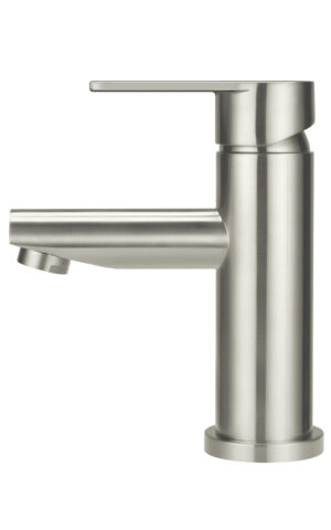 Meir round basin mixer tap in PVD Brushed Nickel finish