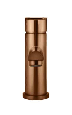 Meir Round Basin Mixer with a Paddle Handle. PVD Lustre Bronze finish