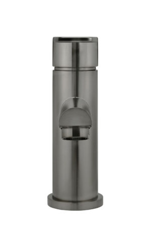 Meir round basin mixer tap in PVD Gunmetal grey (Shadow) finish