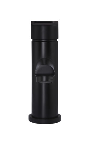 Meir round basin mixer tap in matte black finish