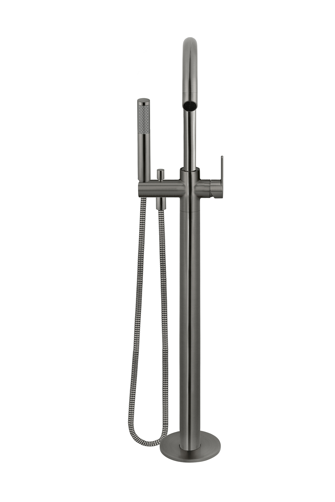 MB09PD-PVDGM_Meir_PVD_Gun_Metal_Round_Freestanding_Bath_Spout_and_Hand_Shower_Paddle-3 | Tap & Sink Contemporary Living Pty Ltd Bath Spout & Hand Shower with Paddle - in PVD Gunmetal Grey (shadow) finish