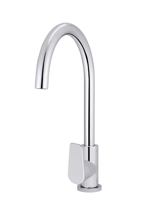 Meir Chrome Gooseneck Kitchen Mixer Tap