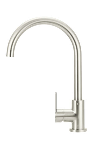 Meir PVD Brushed Nickel Gooseneck Kitchen Mixer Tap