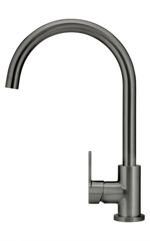 Meir PVD Gunmetal Grey Gooseneck Kitchen Mixer Tap