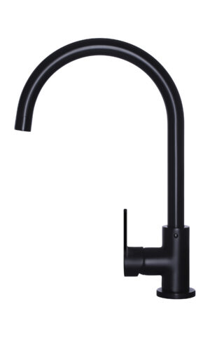 Meir Matte Black Gooseneck Kitchen Mixer Tap