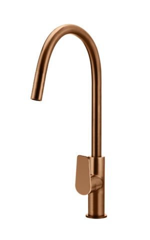 Meir Piccola Pull Out Kitchen Mixer Tap in PVD Lustre Bronze finish. Paddle Range