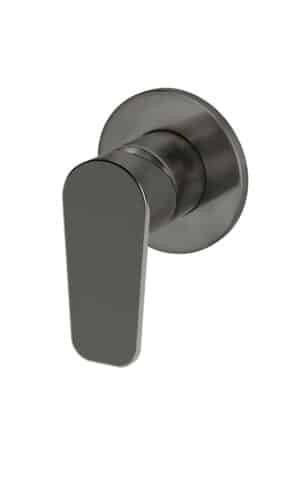 Meir round wall mixer, paddle range - in PVD Gunmetal Grey (Shadow) finish