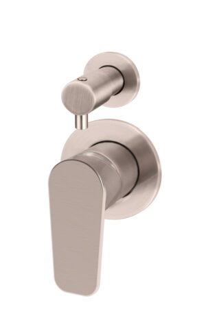 Meir Round Diverter Mixer - Paddle Range, Champagne finish