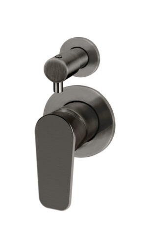 Meir Round Diverter Mixer - Paddle Range, PVD Gunmetal grey (Shadow) finish