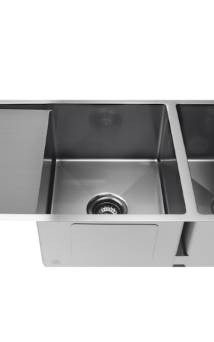 LAVELLO DOUBLE BOWL KITCHEN SINK (1160 X 440) - GUNMETAL BLACK (DRAINER LEFT)