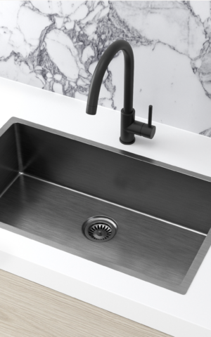 Lavello Kitchen Sink - Single Bowl (760x440mm) in PVD Gunmetal Grey (Shadow) finish