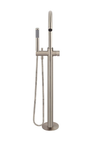 Meir Round Freestanding Bath Spout & Hand Shower - Pinless Range (Champagne finish)
