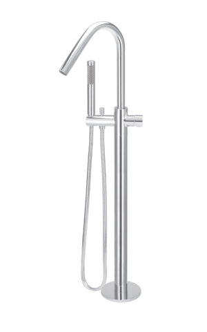 Meir Round Freestanding Bath Spout & Hand Shower - Pinless Range (Polished Chrome finish)
