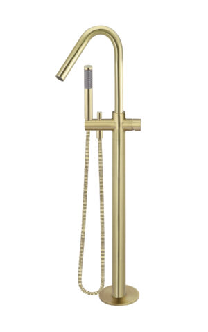 Meir Round Freestanding Bath Spout & Hand Shower - Pinless Range (PVD Tiger Bronze Gold finish)