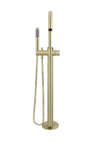 Meir Round Freestanding Bath Spout & Hand Shower - Pinless Range (PVD Tiger Bronze Gold finish)