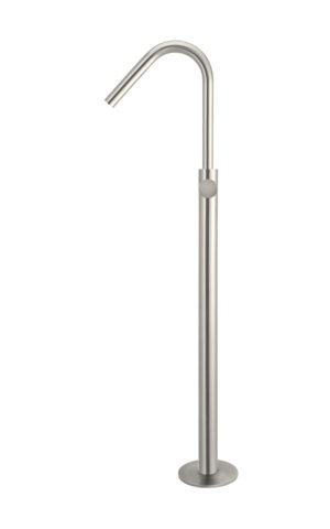 Meir Round Freestanding Bath Spout & Hand Shower - Pinless Range (PVD Brushed Nickel finish)