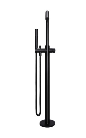 Meir Round Freestanding Bath Spout & Hand Shower - Pinless Range (Matte Black finish)