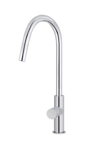 Meir Round Piccola Pull Out Kitchen Mixer Tap - Pinless Range (Polished Chrome finish)