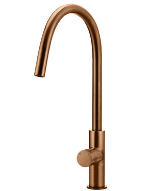 Meir Piccola Pull Out Kitchen mixer tap in 'Lustre Bronze' finish. Pinless