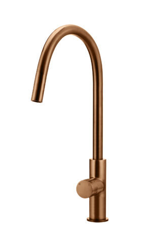 Meir Piccola Pull Out Kitchen mixer tap in 'Lustre Bronze' finish. Pinless