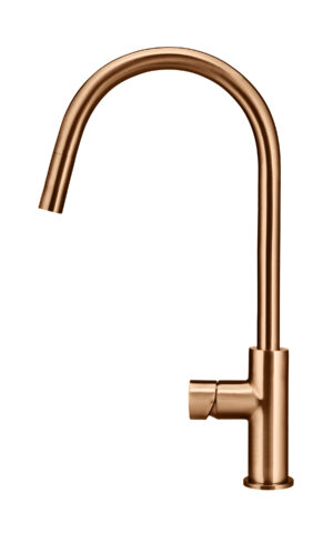 Meir Piccola Pull Out Kitchen mixer tap in 'Lustre Bronze' finish. Pinless