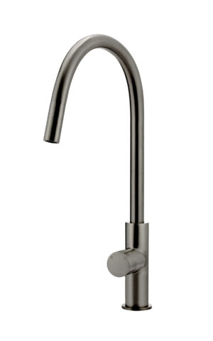 Meir Round Piccola Pull Out Kitchen Mixer Tap - Pinless Range (PVD Gunmetal Grey/ Shadow finish)