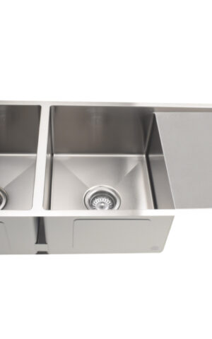 LAVELLO DOUBLE KITCHEN BOWL WITH DRAINBOARD (RIGHT) - BRUSHED NICKEL