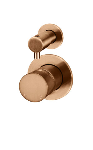 Meir Round Diverter Mixer Pinless Range in PVD Lustre Bronze finish