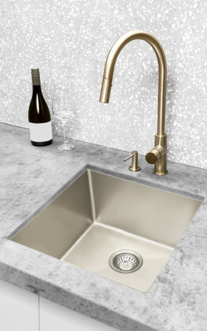 Meir-Piccola-Pull-Out-Kitchen-Tap-in-Champagne-finish