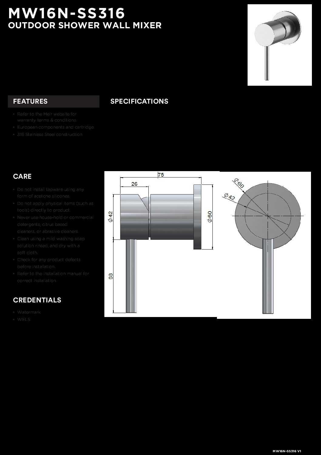 Outdoor Robe Hook - SS316