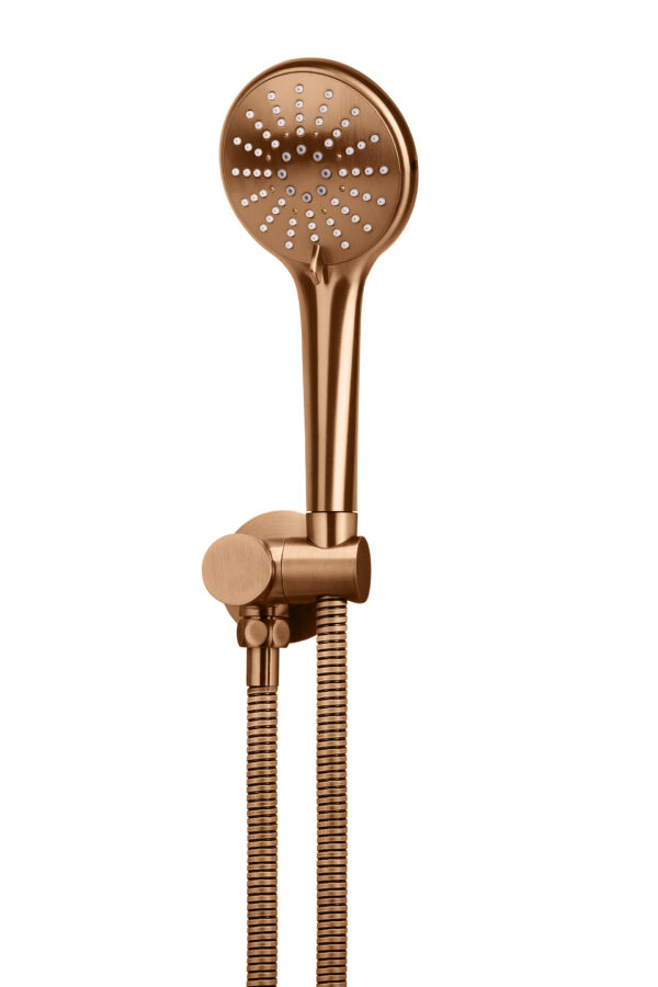 Meir ROUND HAND-SHOWER ON SWIVEL BRACKET IN PVD LUSTRE BRONZE FINISH