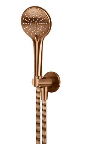 Meir Round Hand Hand Shower on Fixed Bracket - PVD Lustre Bronze finish