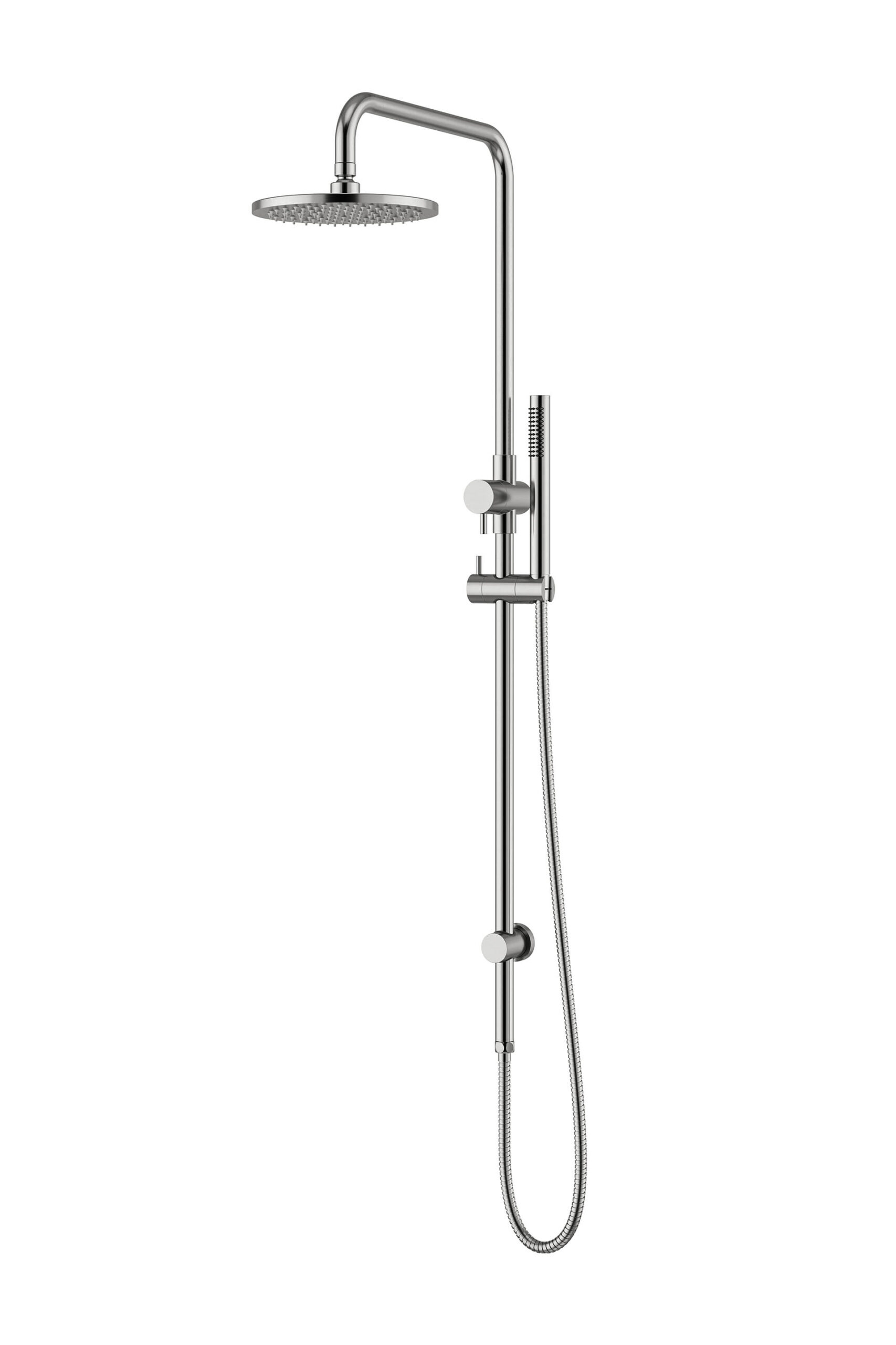 Meir S/Steel Outdoor Range - Shower On Rail with a hand shower