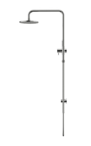 Meir S/Steel Outdoor Range - Shower On Rail with a hand shower