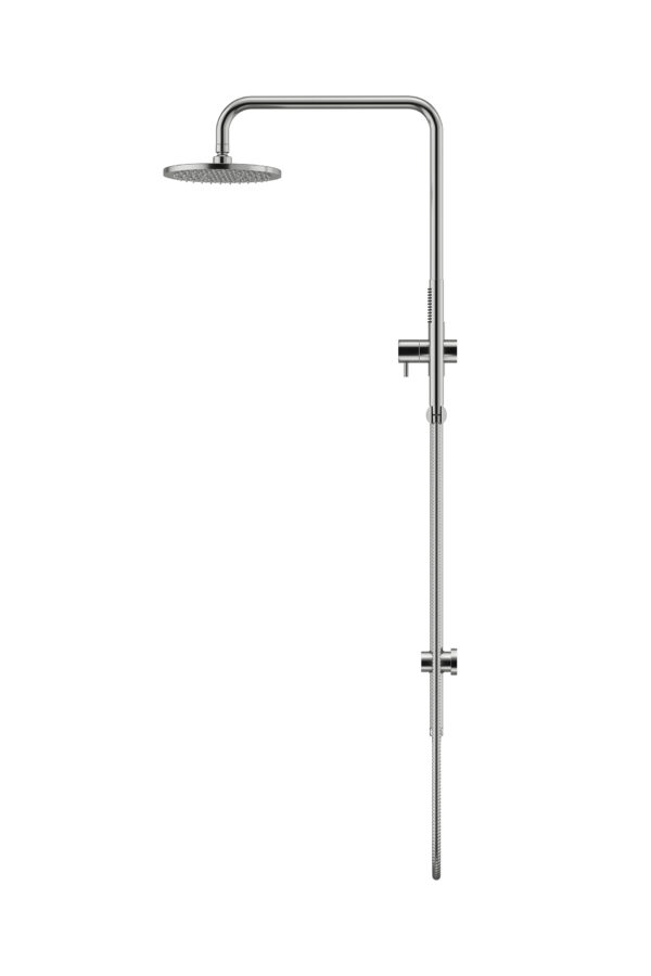 Meir S/Steel Outdoor Range - Shower On Rail with a hand shower