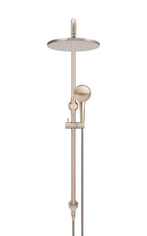 Meir Round Combination Shower Rail 300mm Rose-single function hand shower - champagne finish