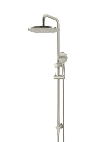 Meir Round Combination Shower Rail 300mm Rose-single function hand shower - PVD Brushed Nickel finish