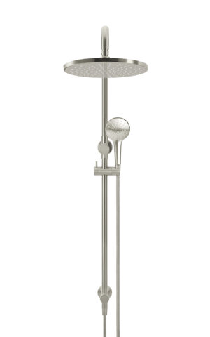 Meir Round Combination Shower Rail 300mm Rose-single function hand shower - PVD Brushed Nickel finish