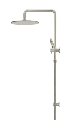 Meir Round Combination Shower Rail 300mm Rose-single function hand shower - PVD Brushed Nickel finish