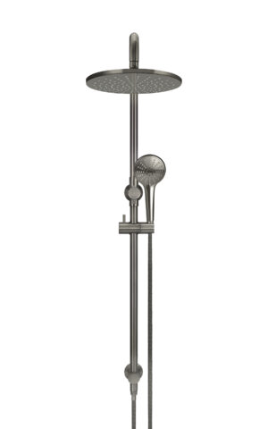 Meir Round Combination Shower Rail 300mm Rose-single function hand shower - PVD Gunmetal grey finish